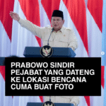 Prabowo Sindir Pejabat yang Datang ke Lokasi Bencana Hanya untuk Foto
