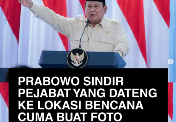 Prabowo Sindir Pejabat yang Datang ke Lokasi Bencana Hanya untuk Foto